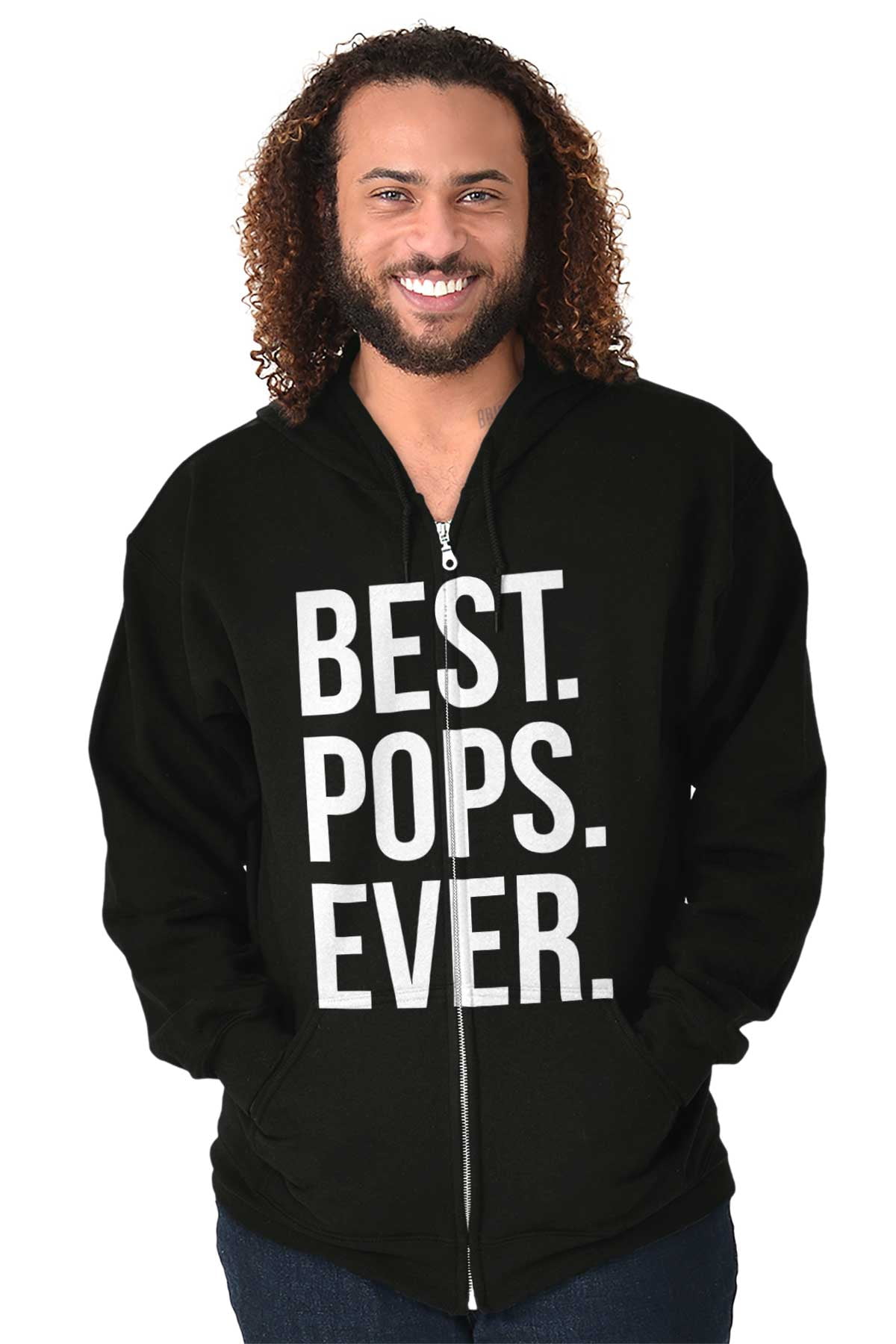 Best Pops Ever Dad Grandpa Far Day Men Big & Tall Zip Hoodie Brisco ...
