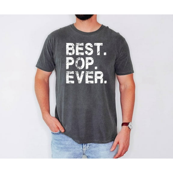 Best Pops Ever T-Shirt - Funny Mens World'S Best Papa Shirt - Vintage Grandpa Tshirt For Father'S Day Birthday Gift
