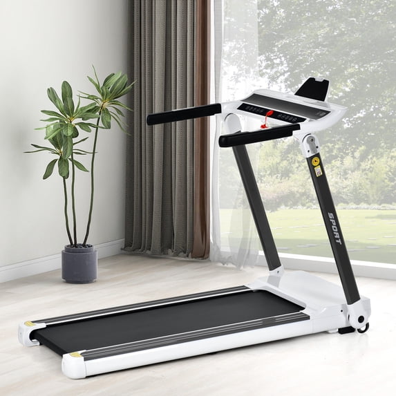 Best Portable Compact Treadmill;Electric Motorized 3.5HP;14KM/H;Medium Running Machine Motorised Gym 330lbs;Foldable for Home Gym Fitness Workout Jogging Walking;Bluetooth Speaker APP FITIME
