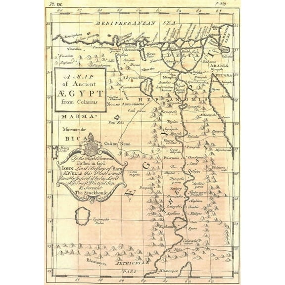 Best Posters Ancient Egypt Map Art Poster 11In x 17 In 11x17 Poster Color Category: Multi, Unframed, Ages: Adults