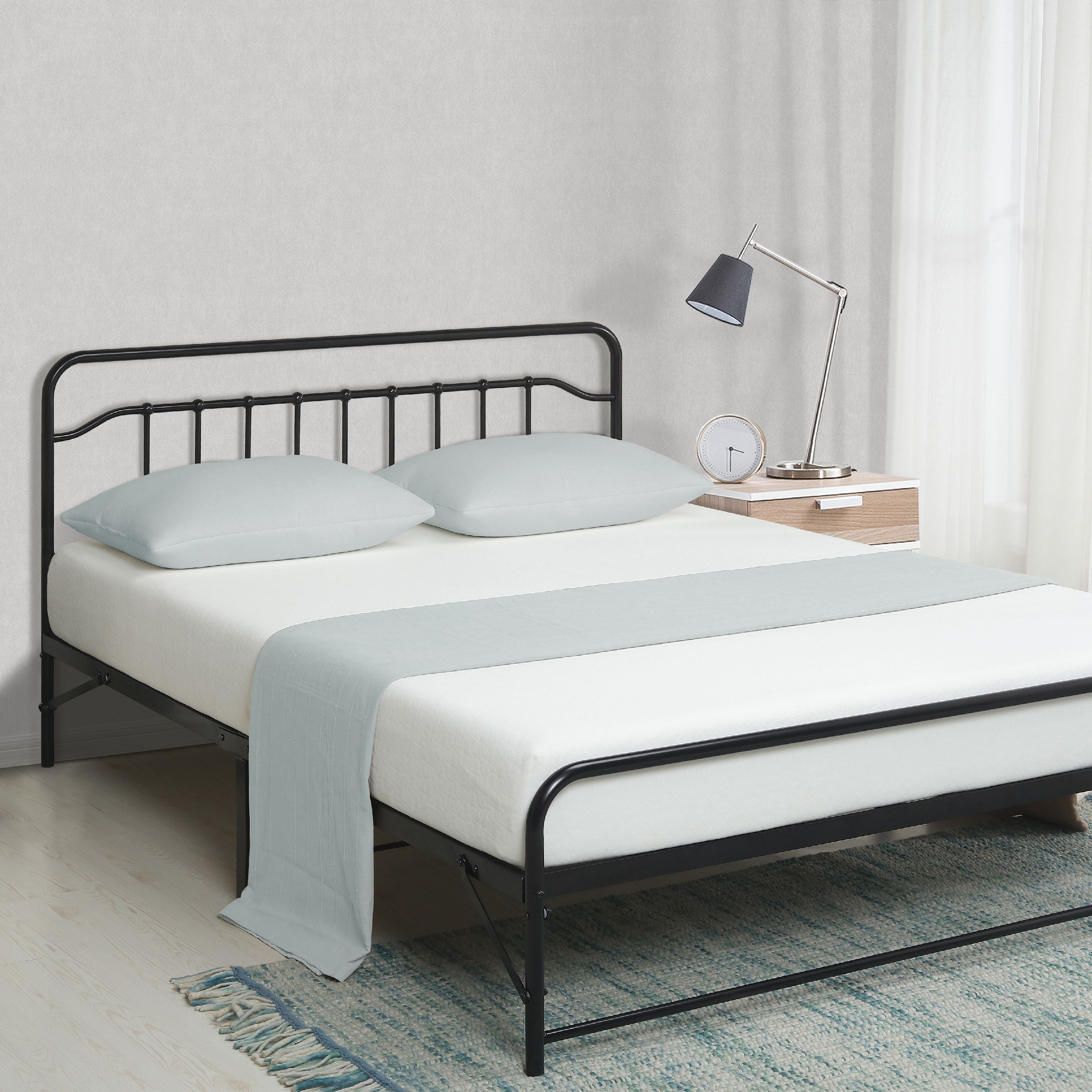 Best Price Mattress 12 Inch All-in-One Easy Setup Metal Platform Bed w