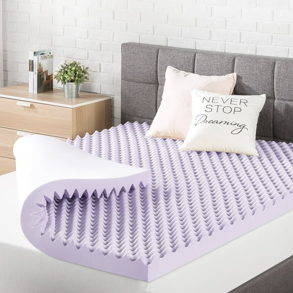 Best Price Mattress 3" Egg Crate Lavender Infused Memory Foam Mattress Topper, Queen