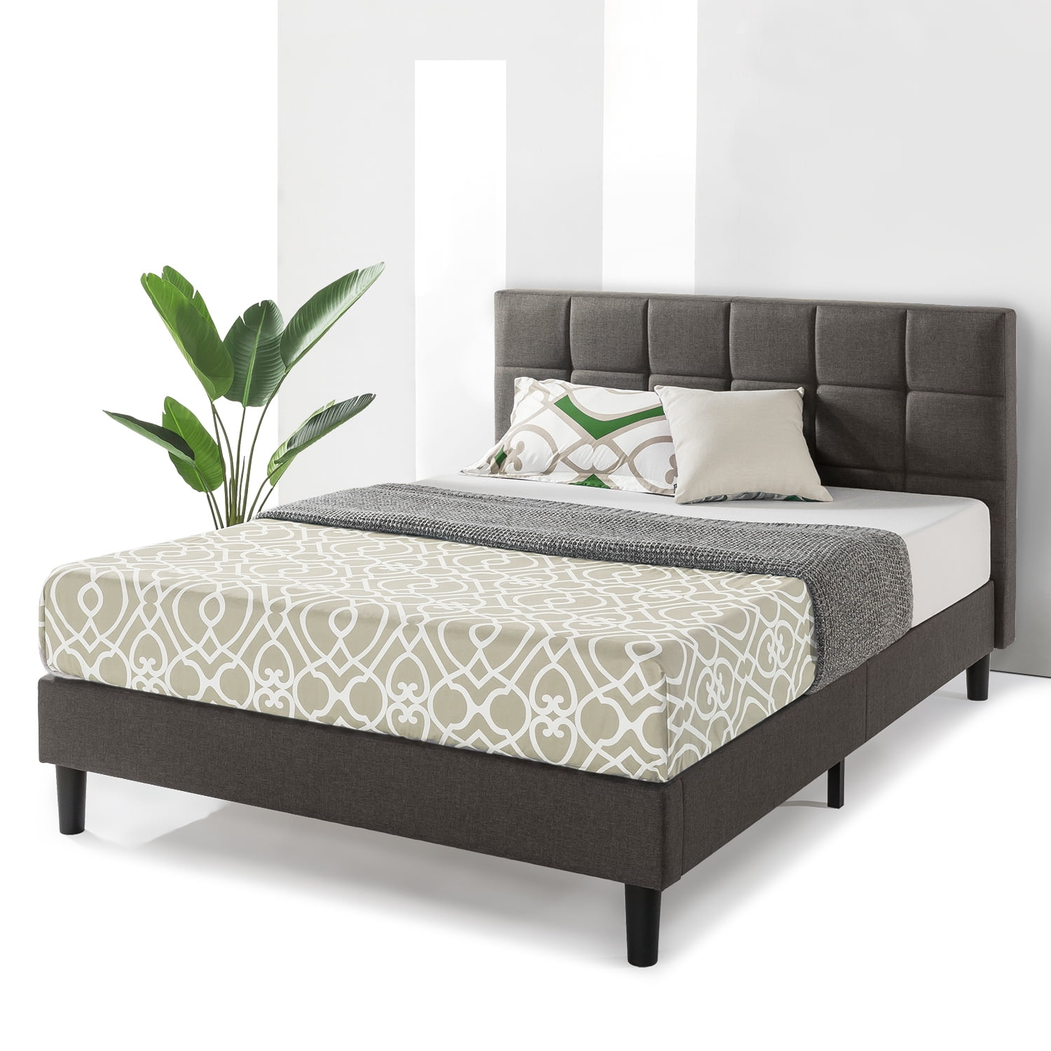 Best Price Mattress Zoe Upholstered Platform Beds with Tufted Headboard