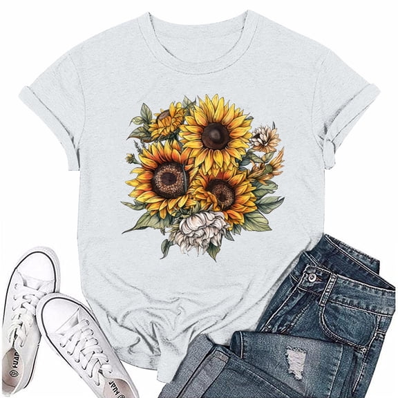 NAMTYQX Summer Tops Lounge Loose Short Sleeve Lightweight Soft Plus Size Graphic Scoop Neck Print Womens Tops Casual Light Green Size L