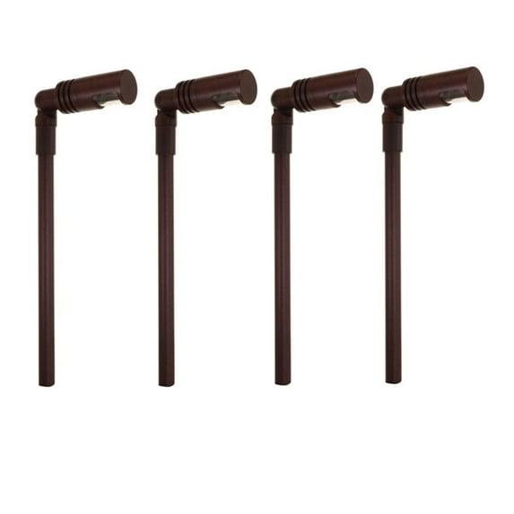 Best Pro Lighting 4-Pack 3W LED Combo Path And Area Light In Rust, 6-Inch Stem