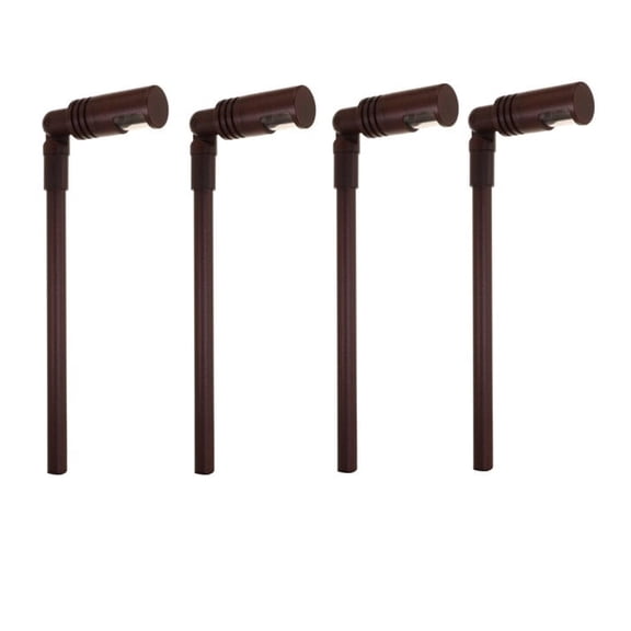Best Pro Lighting 4-Pack 3W LED Combo Path And Area Light In Rust, 6-Inch Stem