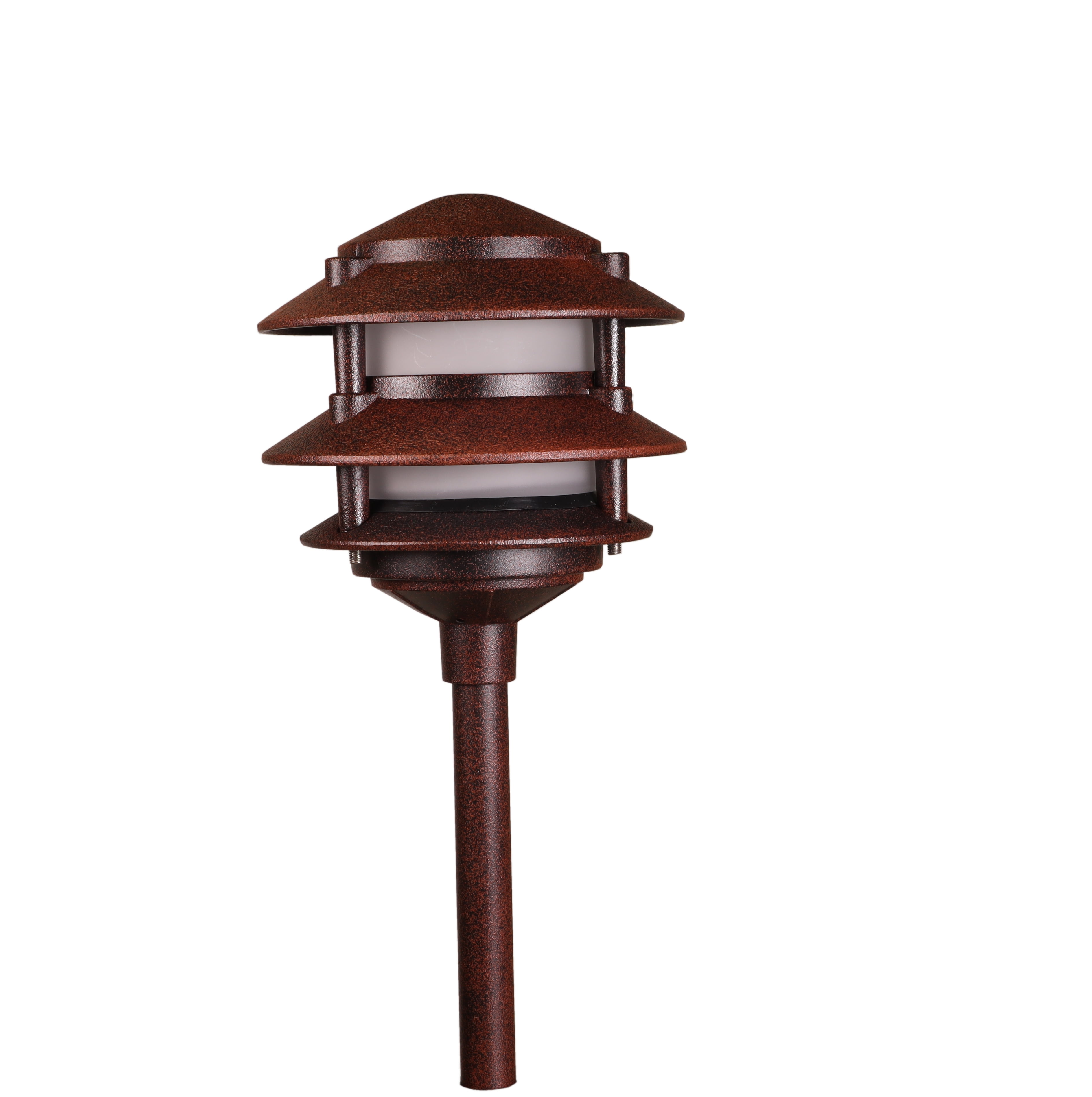 Rust 3-Tier Pagoda Low Voltage LED Pathway Light