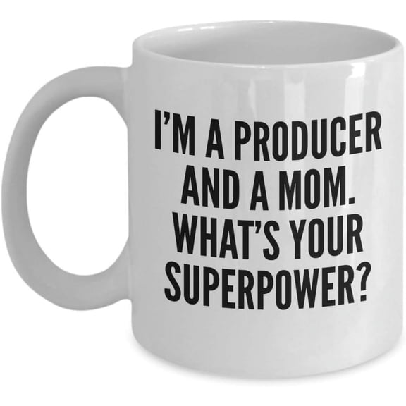 Best Producer Mom Coffee Mug – Funny for Film And Television Producer Mummy – Unique Birthday Christmas Mothers Day Idea for Executive Producer Mum Woman – Novelty 11oz White Ceramic Tea Cup