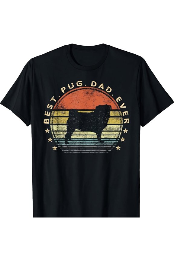 Best Pug Dad Ever Dog Lover Gif Pug Pet Owner Pappy Daddy T-S1Hirt