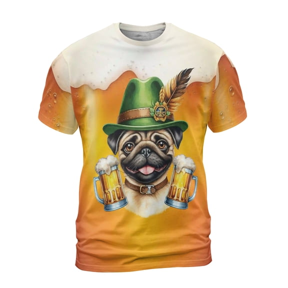 Best Pug Dad Proud Beer Lover Happy Oktoberfest All Over Print 3D Shirt Unisex Merch Dog Lover Gifts - 02016