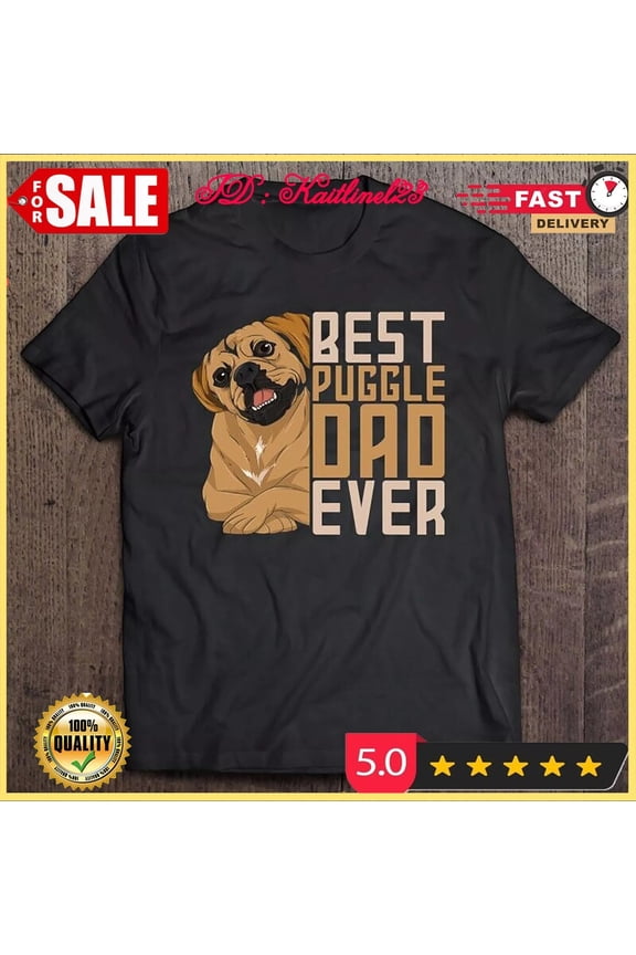 Best Puggle Dad Ever Cute Animal Dog Owner T Shirt