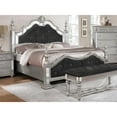 thumbnail image 1 of Black Velvet Eastern King Panel Bed with Bed Posts, 1 of 3