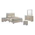 thumbnail image 1 of Best Quality Furniture Rustic Gray Beige Wood Bedroom Set with LED Lighting, 1 of 5
