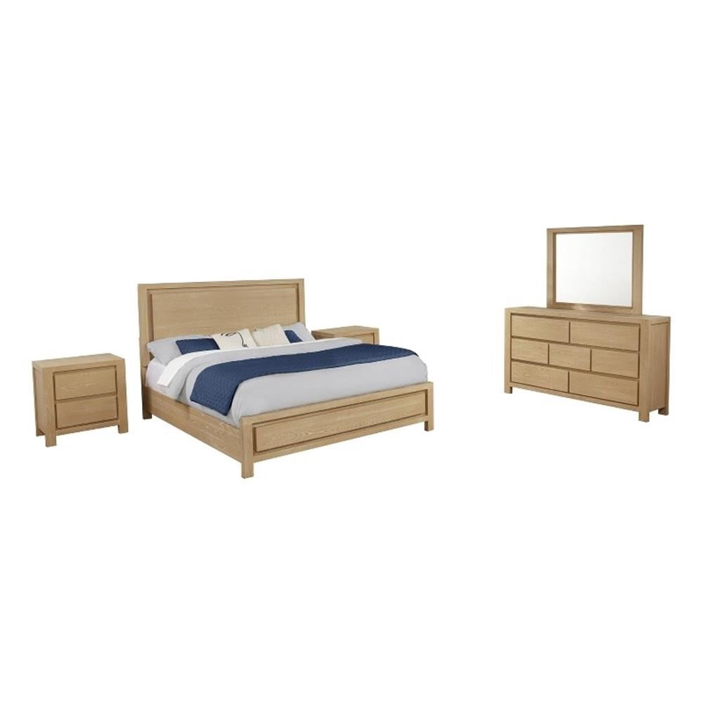 Best Quality Furniture 5pc Rubber Wood Light Oak Natural Finish