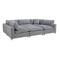 thumbnail image 1 of Best Quality Furniture Modular 6 Piece Sectional in Rich Gray Boucle Fabric, 1 of 8