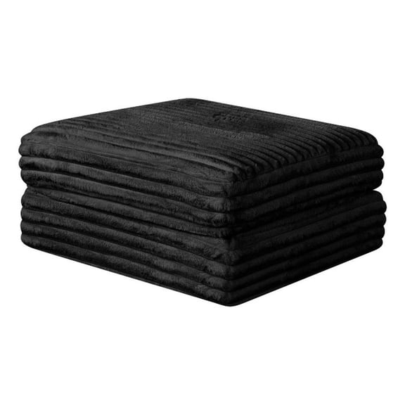 Best Quality Furniture Black Fluffy Fabric Compressed Modular Ottoman
