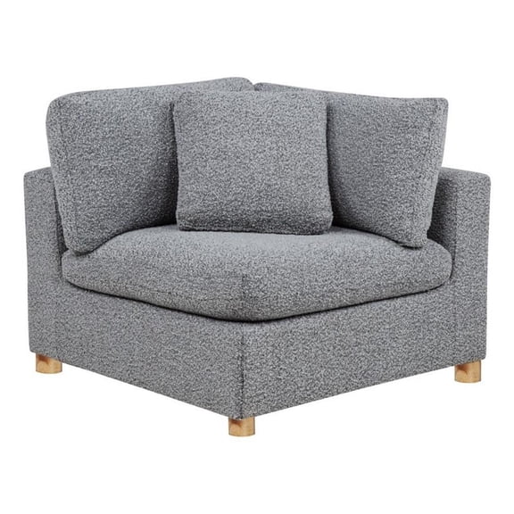 Best Quality Furniture SE05 Modular Corner Piece in Rich Gray Boucle Fabric