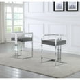 thumbnail image 1 of Best Quality Furniture Chrome Base Velvet Backless Counter Height - 24" Seat Height Dark Grey Grey Finish, 1 of 5