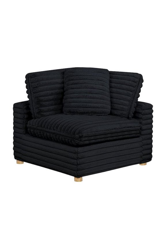 Corduroy Modular Corner Chair, Black