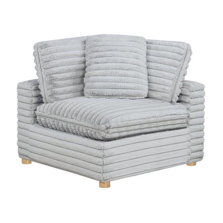 Best Quality Furniture Corduroy Modular Corner Chair, Light Gray