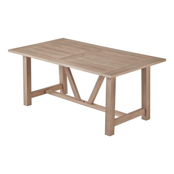 Best Quality Furniture Patio Dining Table in Rustic Light Oak Acacia Wood