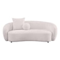 thumbnail image 1 of Best Quality Furniture 3 Seater Sofa in Beige Boucle Teddy Fabric, 1 of 5