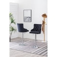 thumbnail image 1 of Adjustable Bar Stools with Black Velvet and Tufted Seats (Set of 2), 1 of 4