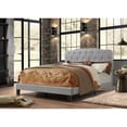 thumbnail image 1 of Tufted Smoke Gray Linen Headboard and Panel Bed Frame in Twin, 1 of 3