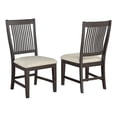 Best Quality Rustic Brown Wood Dining Chairs with Beige Upholstery Set ...