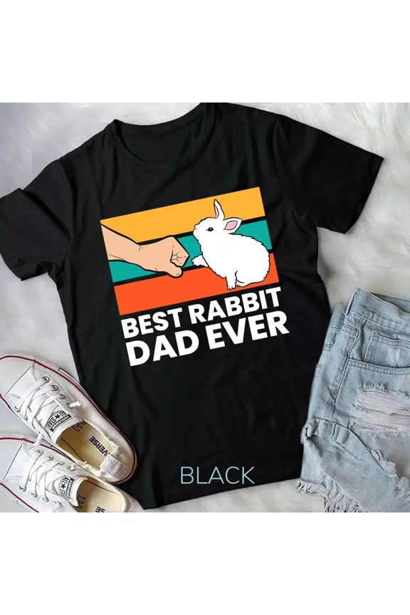 Best Rabbit Dad Ever, Funny Graphic Quote for Pet Bunny Rabbit Lovers New Unisex T-Shirt