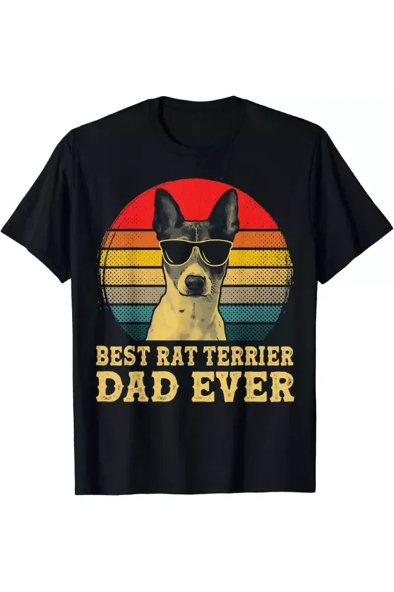 Best Rat Terrier Dad Ever Dog Lovers Retro Vintage Gift T-Shirt, Unisex T-Shirt