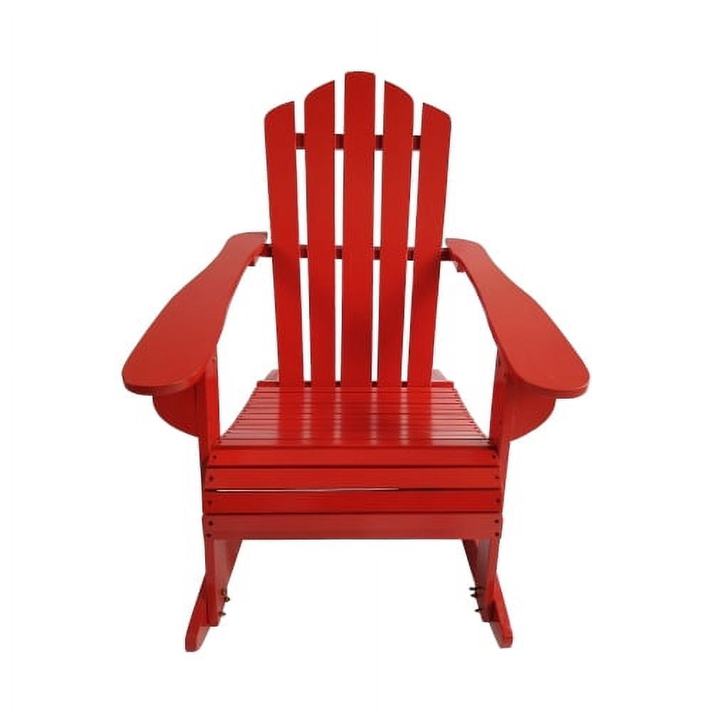 Best Reclining Wooden Outdoor Rocking Adirondack chair, Red