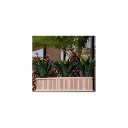 Best Redwood 36" Farmhouse Solid Wood Window Planter Box in Natural Heart Stain