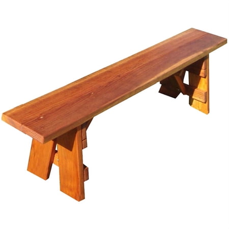Best Redwood 5ft Farmhouse Solid Wood Picnic Bench in Natural