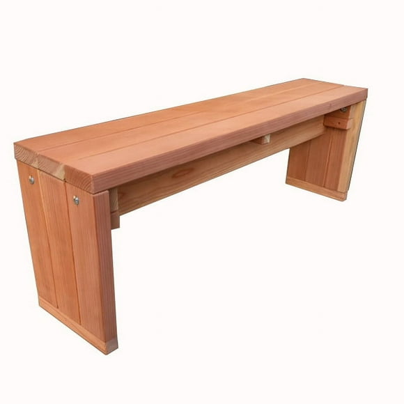 Best Redwood 5ft Solid Backless Garden Bench