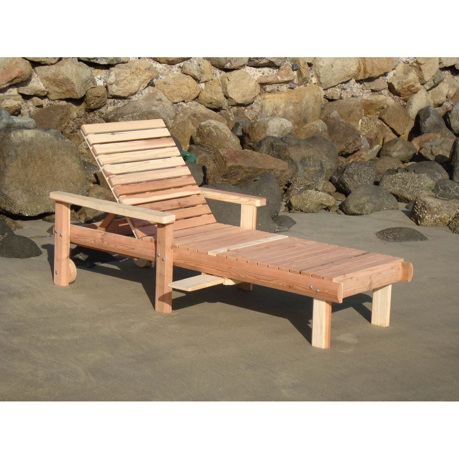 Best Redwood Beach Clear Outdoor Double Chaise Lounge