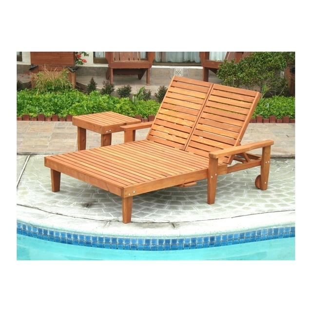 Best Redwood Summer 1905 Super Deck Outdoor Double Chaise Lounge