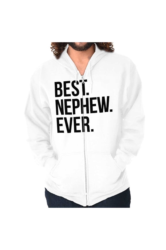 Best Nephew Ever Family Aunt Uncle Zip Hoodie Sweatshirt Men Brisco Brands S