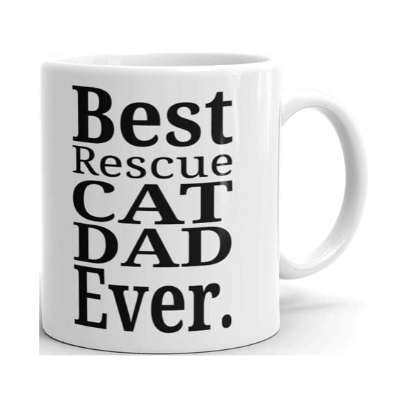 Best Rescue Cat Dad Ever Pet Owner Coffee Tea Ceramic Mug Office Work Cup Gift