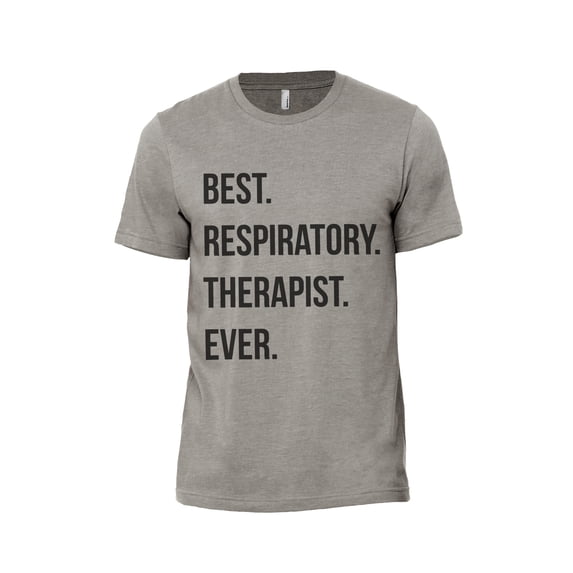 Best Respiratory Therapist Ever Men's Modern Fit Fun Casual T-Shirt Printed Graphic Tee Military Grey 3X-Large