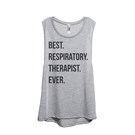Best Respiratory Therapist Ever Women's Fashion Sleeveless Muscle Workout Yoga Tank Top Sport Grey 2X-Large
