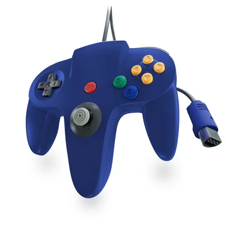 RetroFam Wired Video Game Controller for Nintendo 64 N64 Game Console, Blue