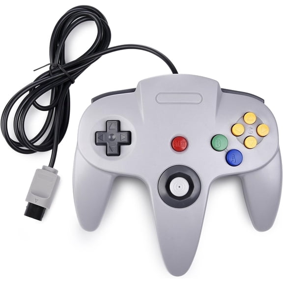 RetroFam Wired Video Game Controller for Nintendo 64 N64 Game Console, Gray