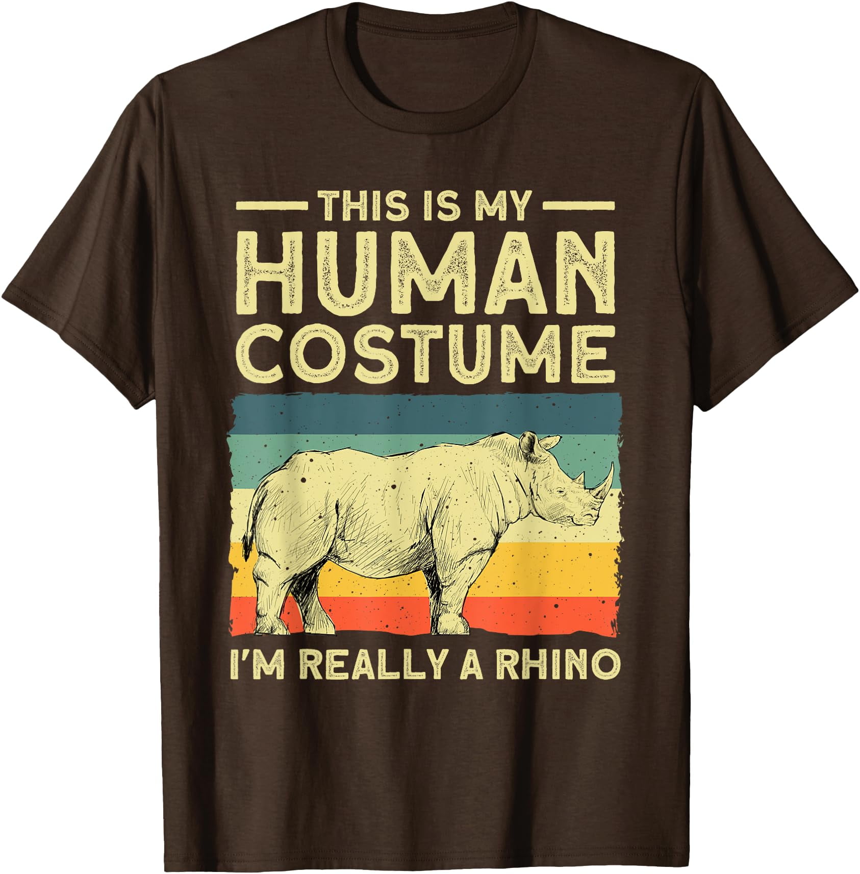 Four Fun Rhinos T-Shirt - Playful Printed Tee for Animal Lovers