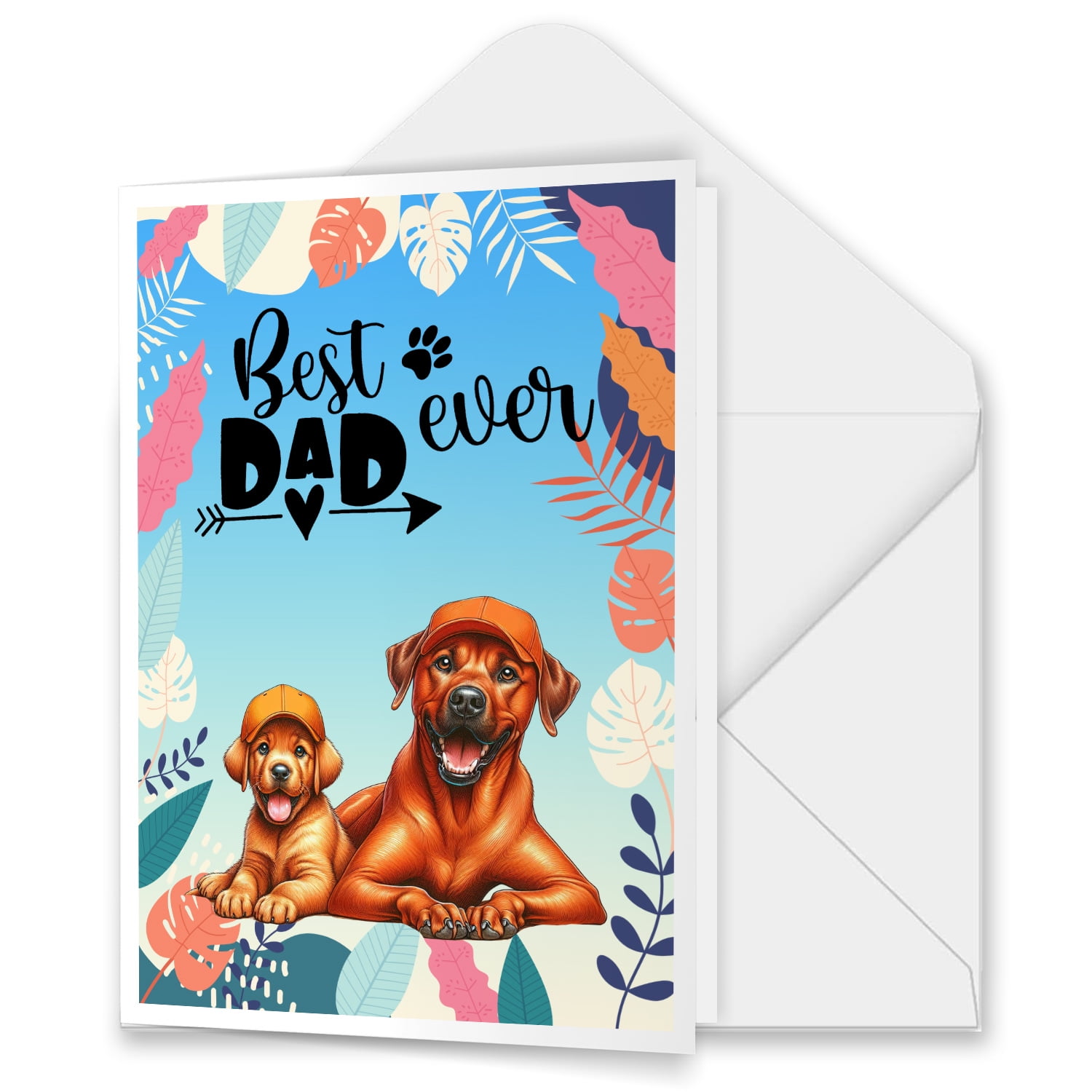 Best Rhodesian Ridgeback Dad Ever Happy Father's Day 5x7in Folded ...