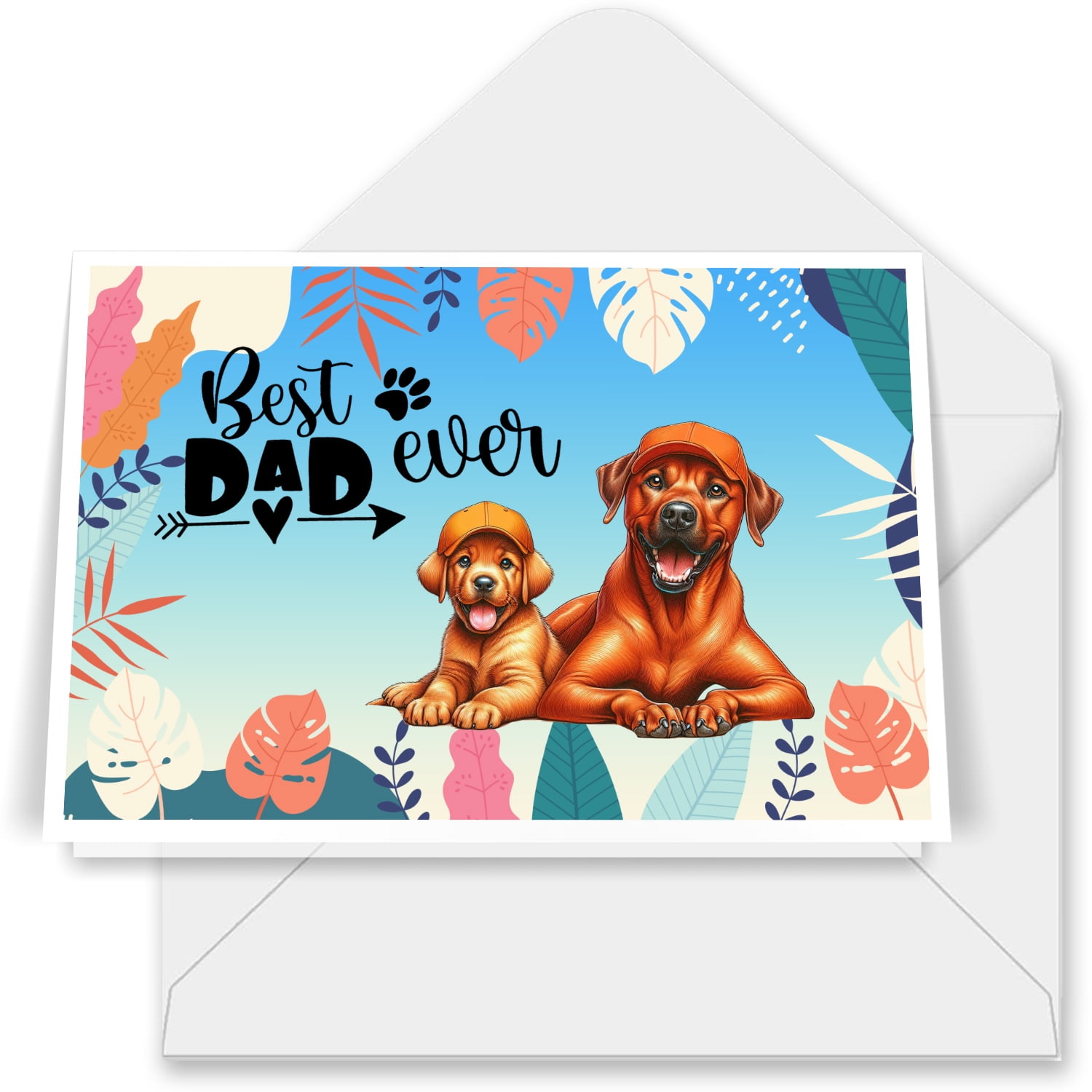 Best Rhodesian Ridgeback Dad Ever Happy Father's Day 7x5in Folded ...