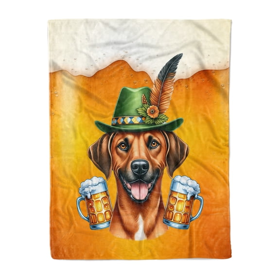 Best Rhodesian Ridgeback Dad Proud Beer Lover Happy Oktoberfest Cozy Fleece Blanket Ridgebacks Dog Lover Gifts Warm Soft Throw Blanket - 02016