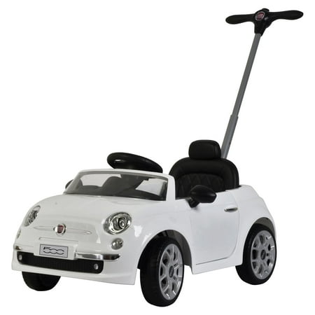 Best Rideon Cars - Fiat 500 Push Car Stroller - White