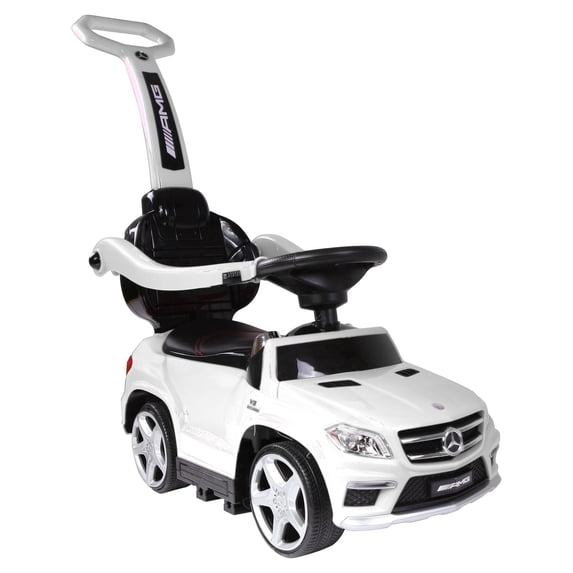 Best Ride On Cars Baby 4-in-1 Mercedes Push Car Stroller with LED Lights, White