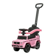 Best Ride On Cars Kids Outdoor Stroller Mercedes G-Wagon 3 in 1 Push Car, Baby Pink
